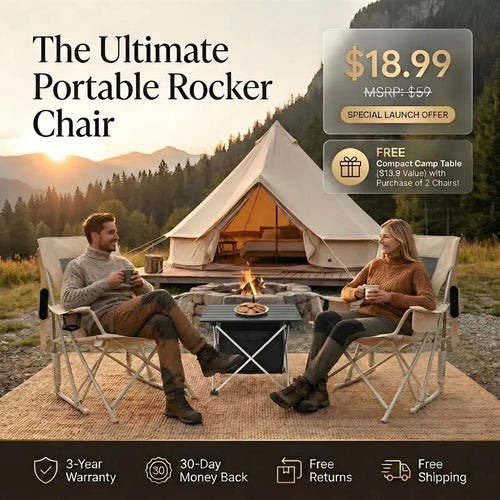 Extra-Wide Rocking Chair: Heavy-Duty 350lbs Capacity, Cool Mesh Back