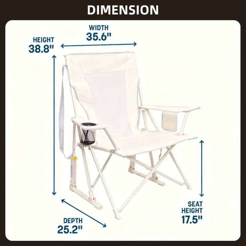 Extra-Wide Rocking Chair: Heavy-Duty 350lbs Capacity, Cool Mesh Back