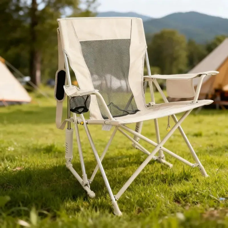 Extra-Wide Rocking Chair: Heavy-Duty 350lbs Capacity, Cool Mesh Back