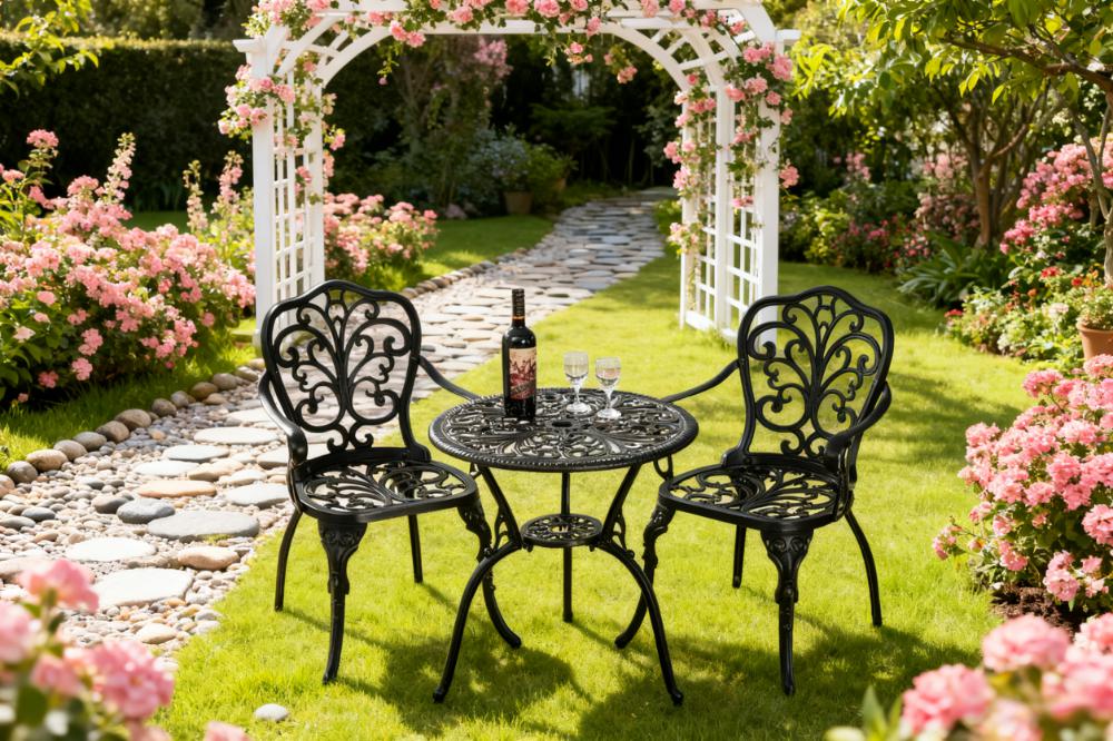 3-Piece Outdoor Bistro Table Set (2 Chairs + 1 Table)