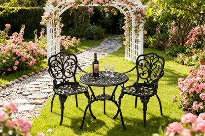 3-Piece Outdoor Bistro Table Set (2 Chairs + 1 Table)