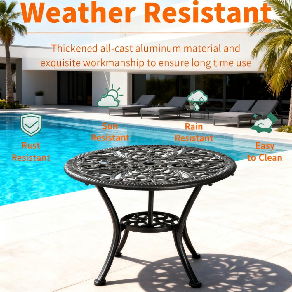 3-Piece Outdoor Bistro Table Set (2 Chairs + 1 Table)